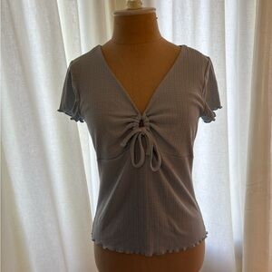 Women's Light Blue Ruched Top